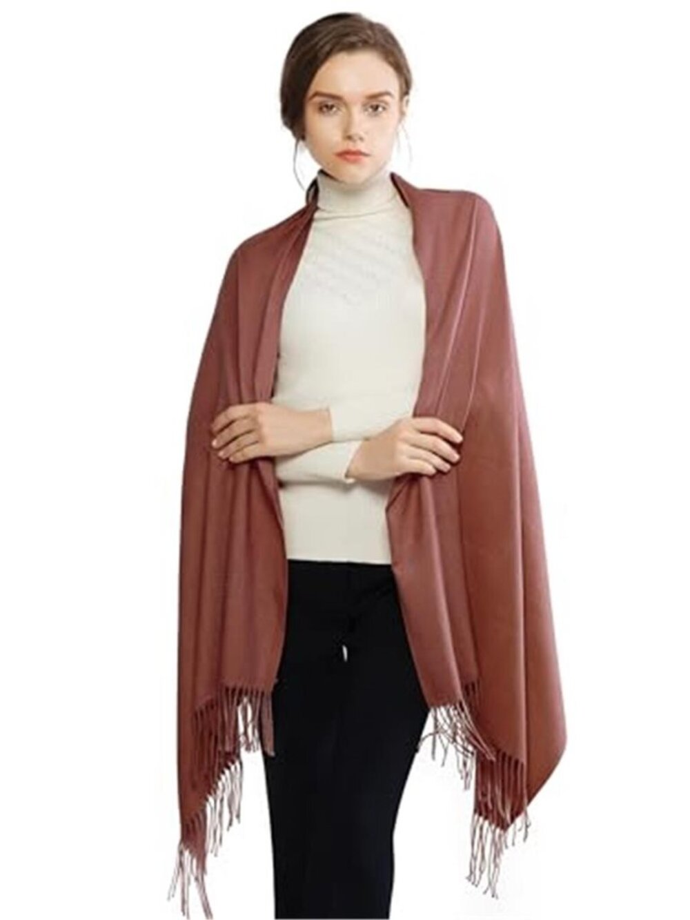 Women's Fringe Shawl Wrap Pashmina Scarf for Wedding Evening